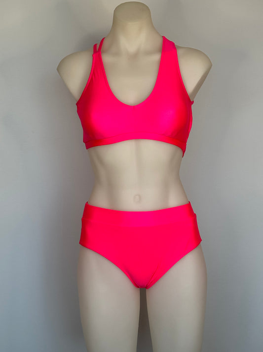 Girls dance costume in Hot Pink Ð Addy 2 Piece by SNS Dancewear