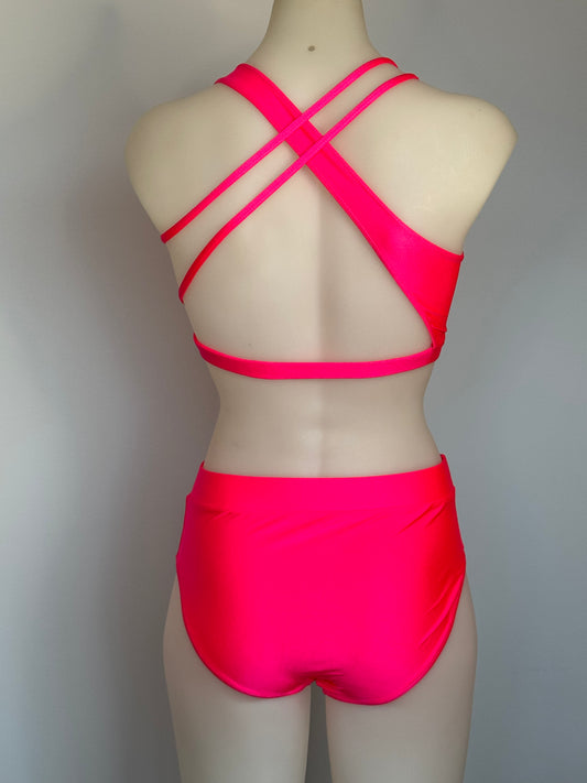 Girls dance costume in Hot Pink Ð Addy 2 Piece by SNS Dancewear