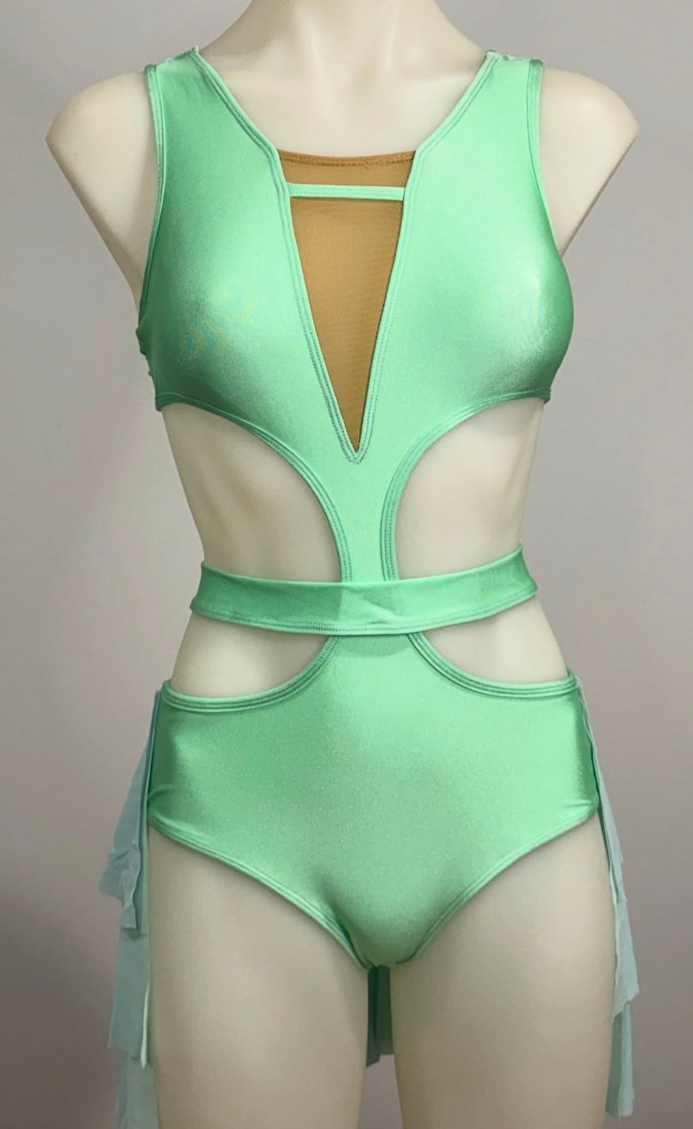 Girls dance costume in Mint Green Ð Aria With Skirt by SNS Dancewear