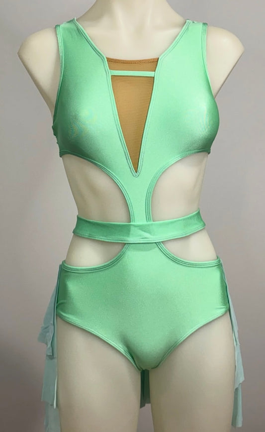Girls dance costume in Mint Green Ð Aria With Skirt by SNS Dancewear