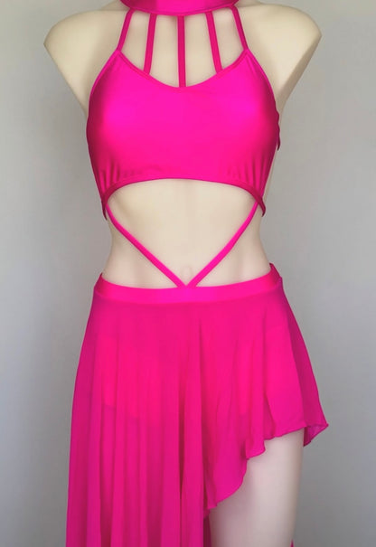 Girls dance costume in Hot Pink Ð Layla by SNS Dancewear