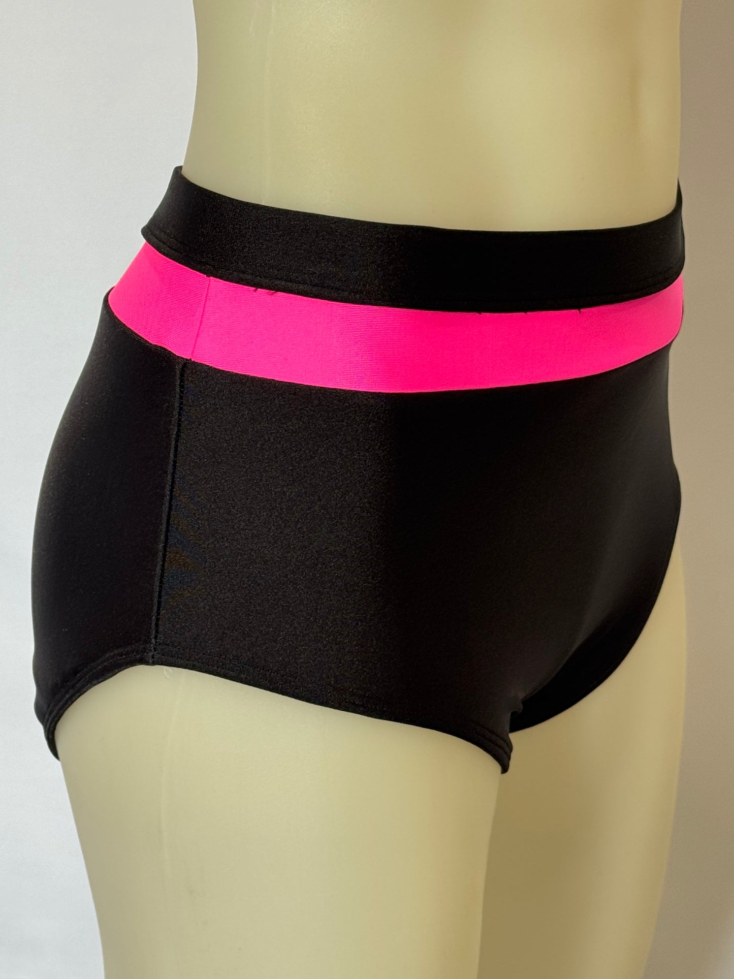 Girls dance costume in Black Fluro Pink Ð Sorcery Bottoms by SNS Dancewear