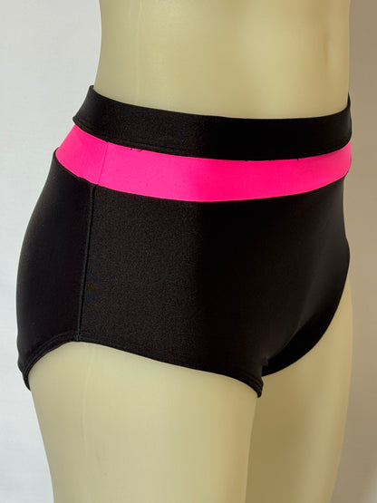 Girls dance costume in Black Fluro Pink Ð Sorcery Bottoms by SNS Dancewear