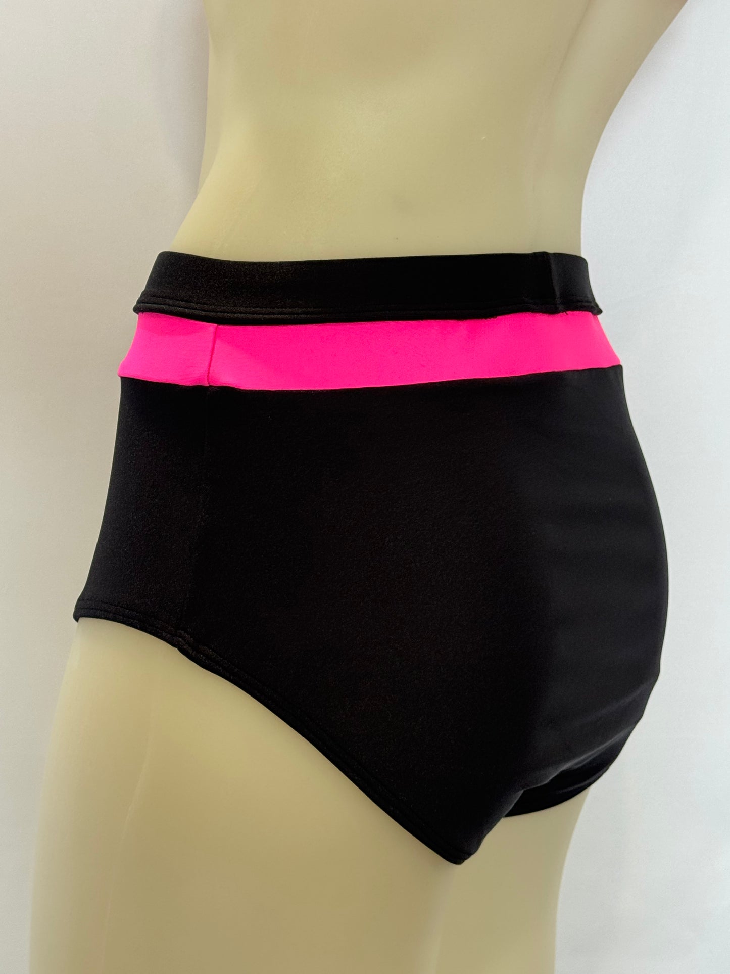Girls dance costume in Black Fluro Pink Ð Sorcery Bottoms by SNS Dancewear