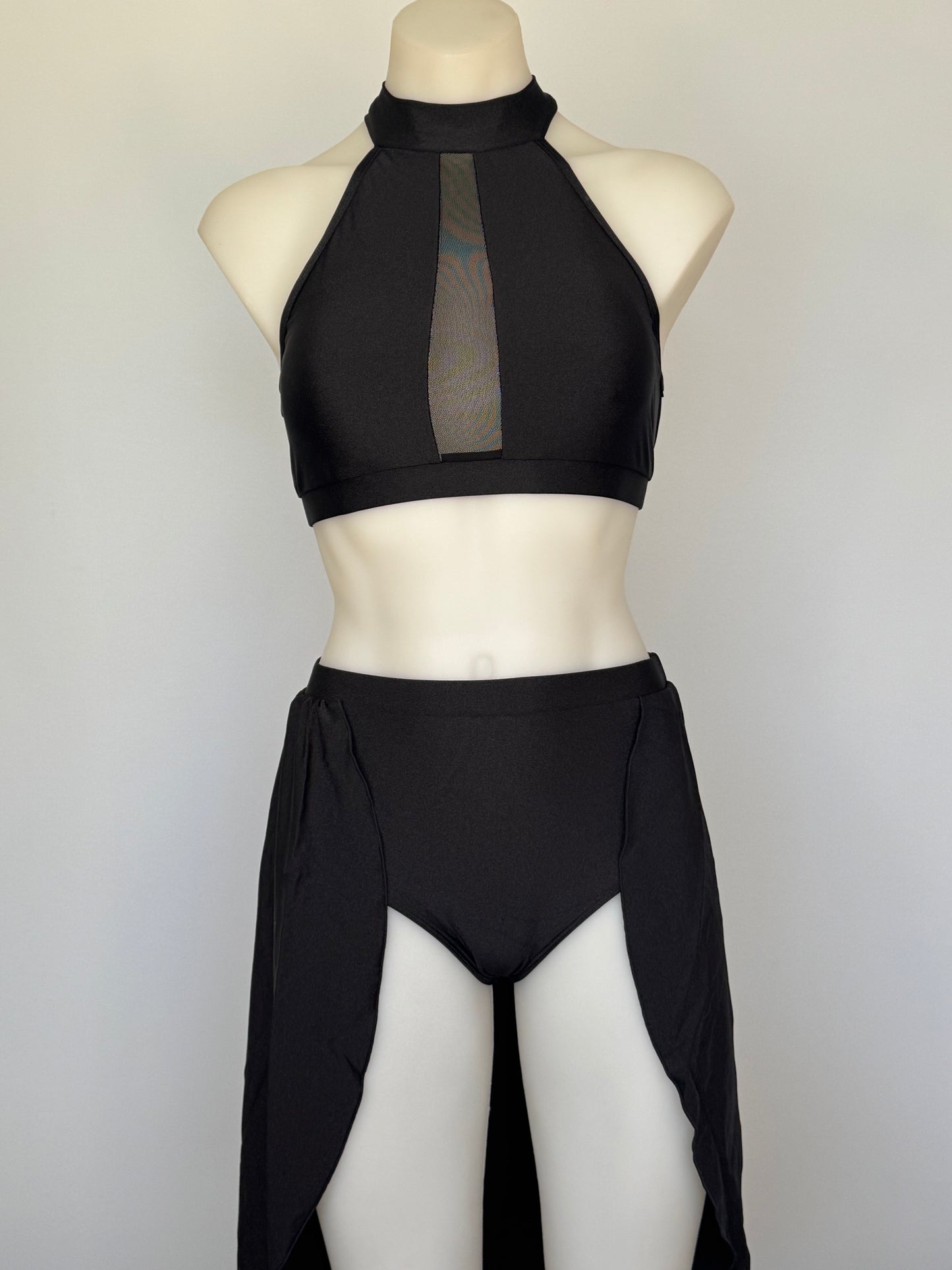 Girls dance costume in Black Ð Yael 2 Piece by SNS Dancewear
