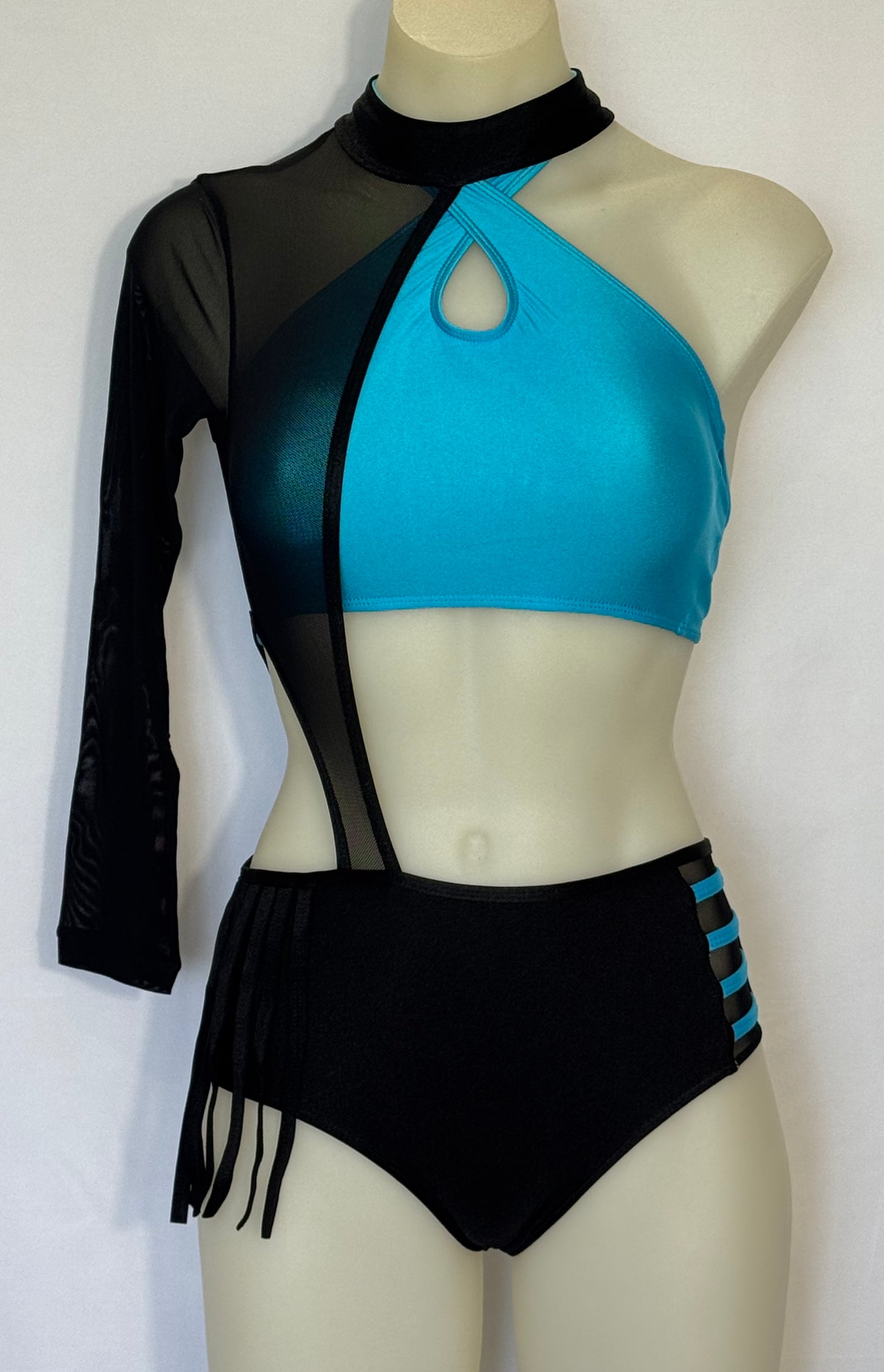 Girls dance costume in Black Deep Pink Ð Makayla by SNS Dancewear